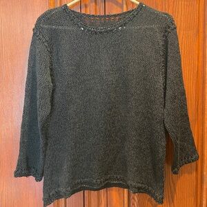 Classic Black Crochet Women's Sweater